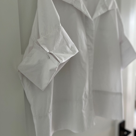 Banana Republic Heavy Cotton Poplin White Boxy Shirt Sz XL - Picture 8 of 9
